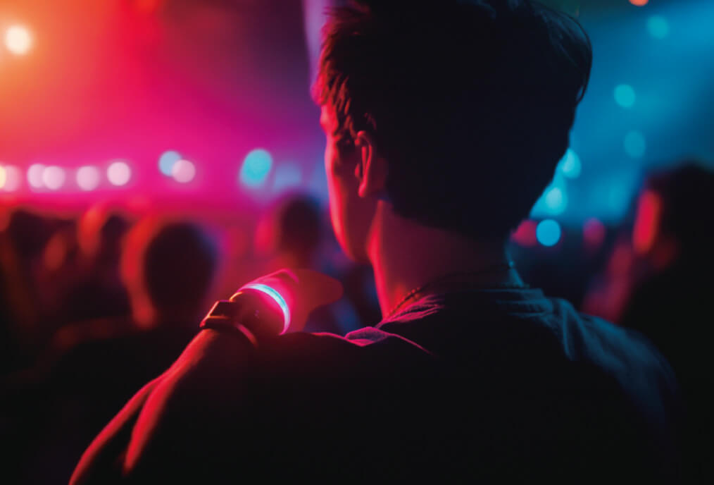 LEDブレスレットを企業プロモーションで使用した場合の例（イメージ）